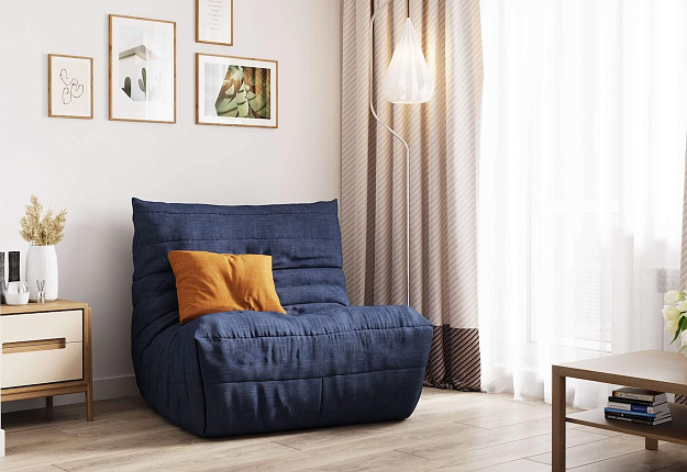 Компактное кресло ДеФранс из рогожки, бескаркасная мебель Гливер на заказ